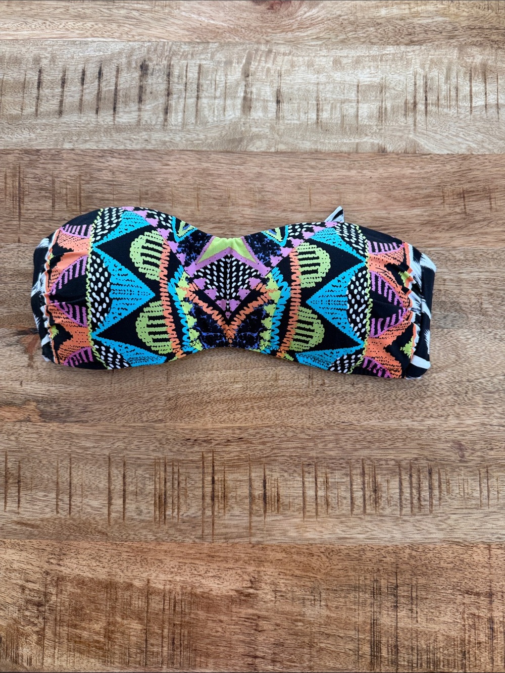 Trina Turk Multicolor Geometric Bandeau Bikini Top